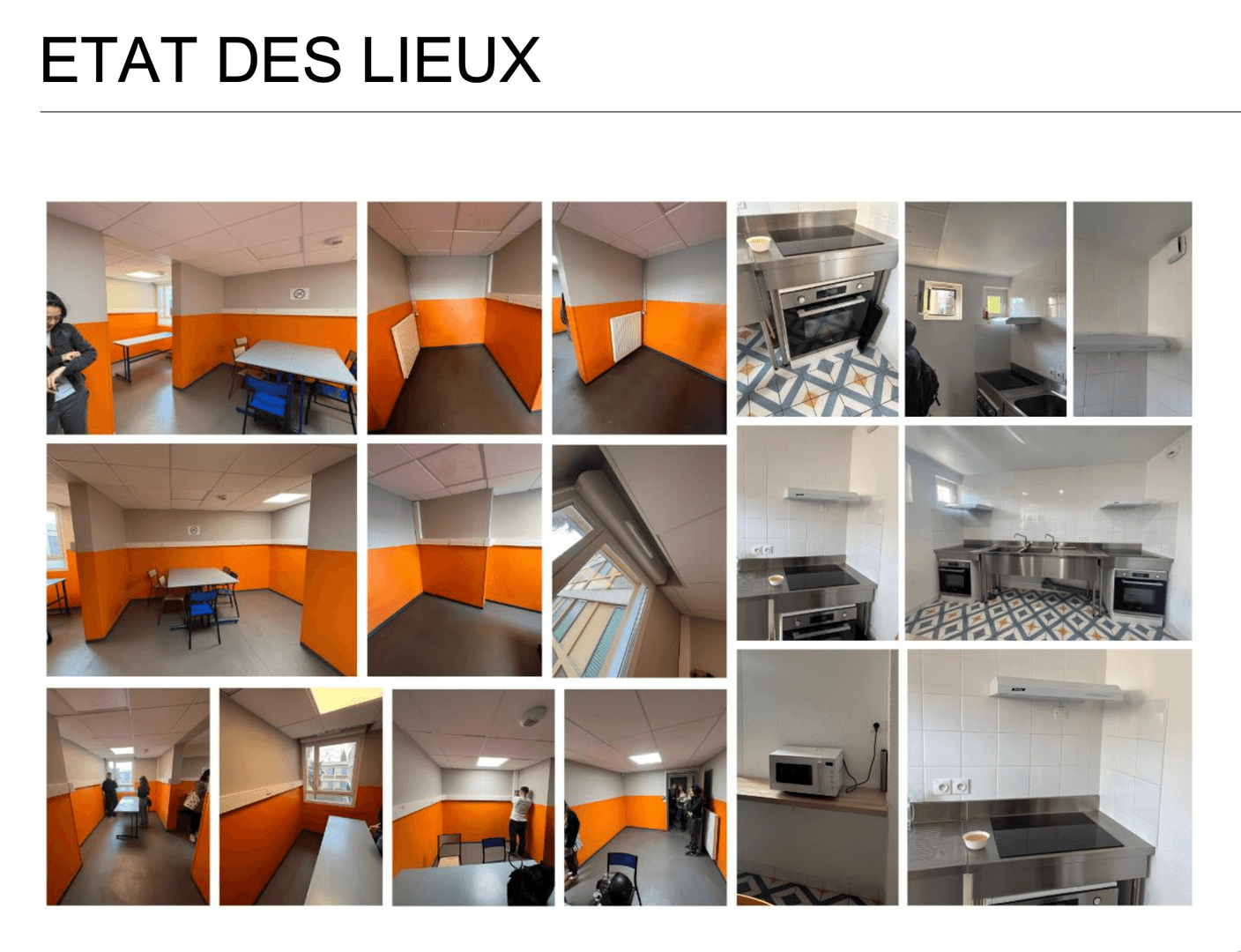 Images de l'état de Lieux du Crous de Nice sur lequel notre formations en architecture d'intérieur a travaillé