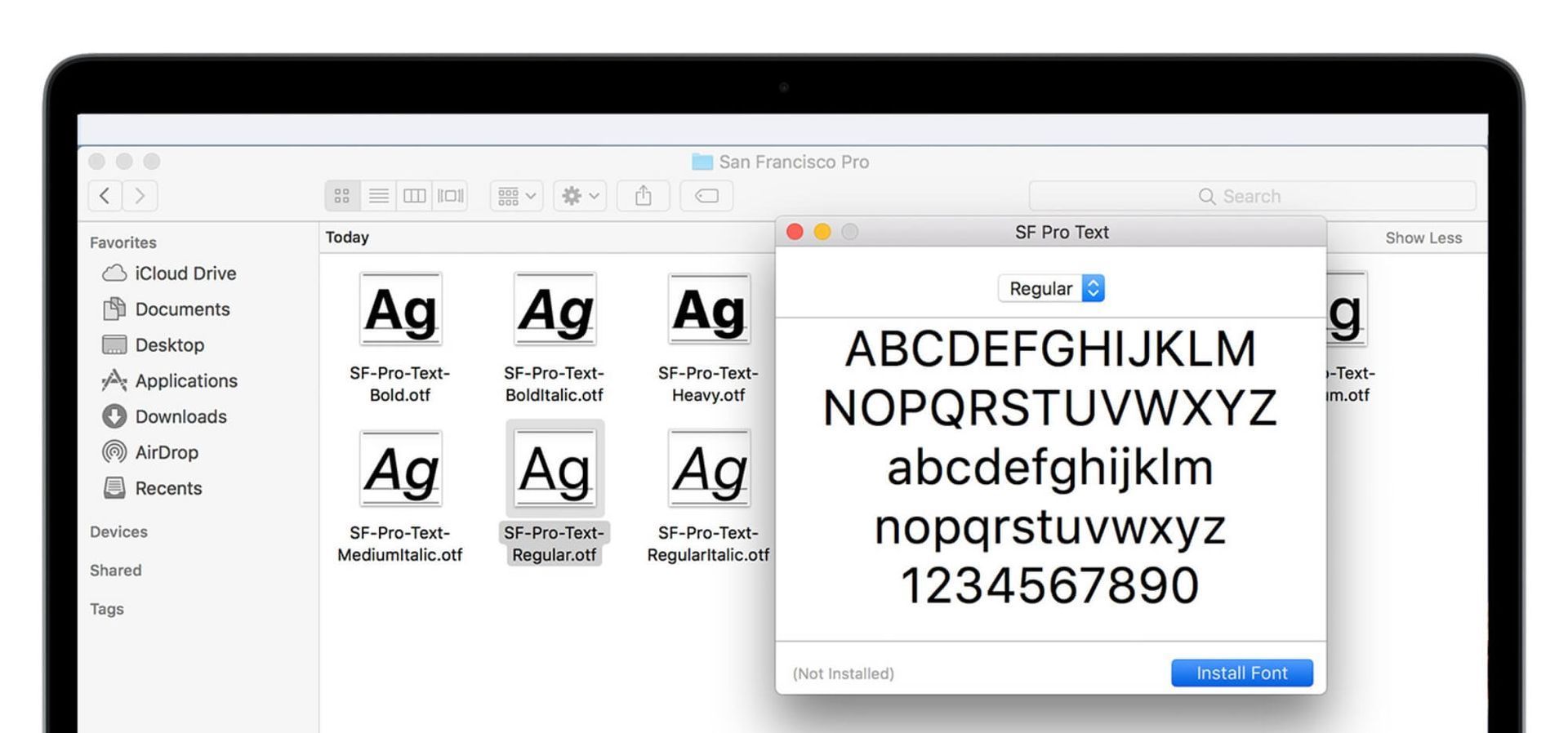 Comment installer une police sur mac