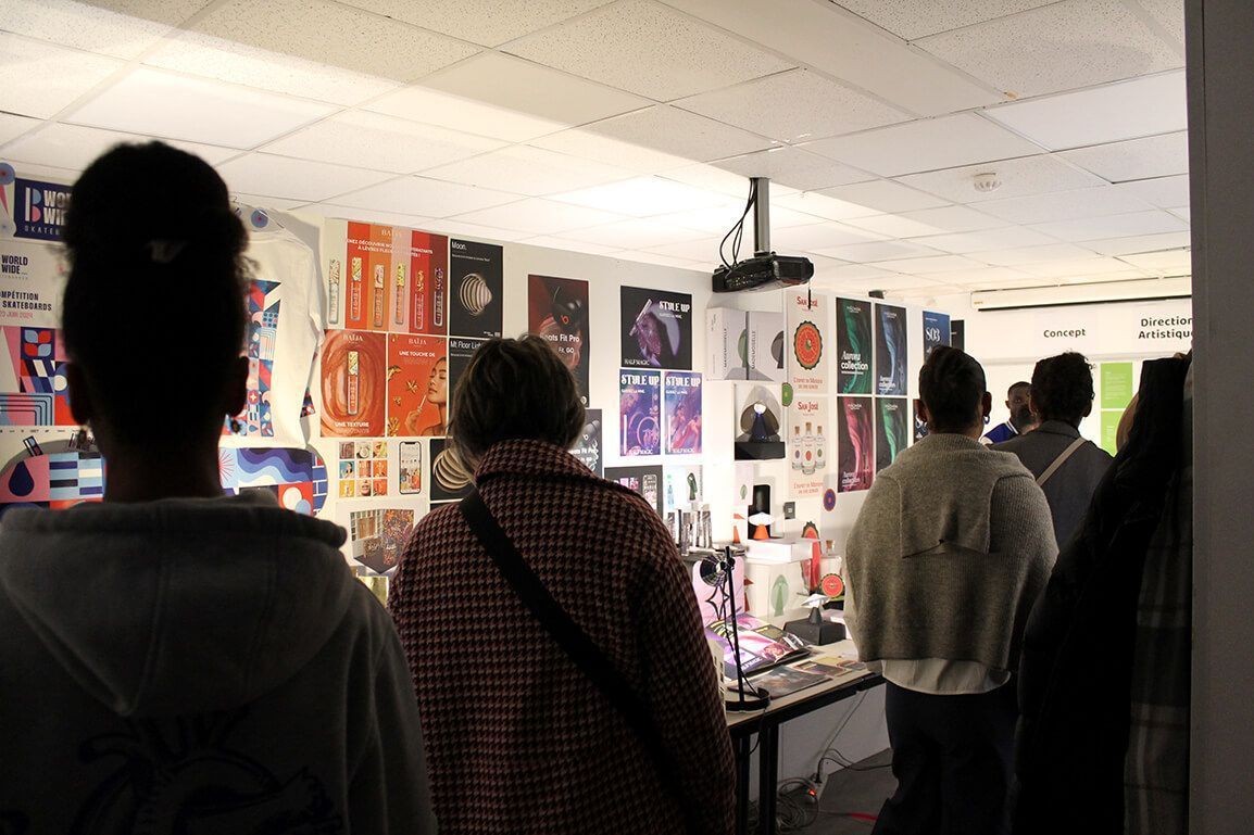 JPO à Itecom Paris, travaux de nos étudiants en formation Communication Visuelle