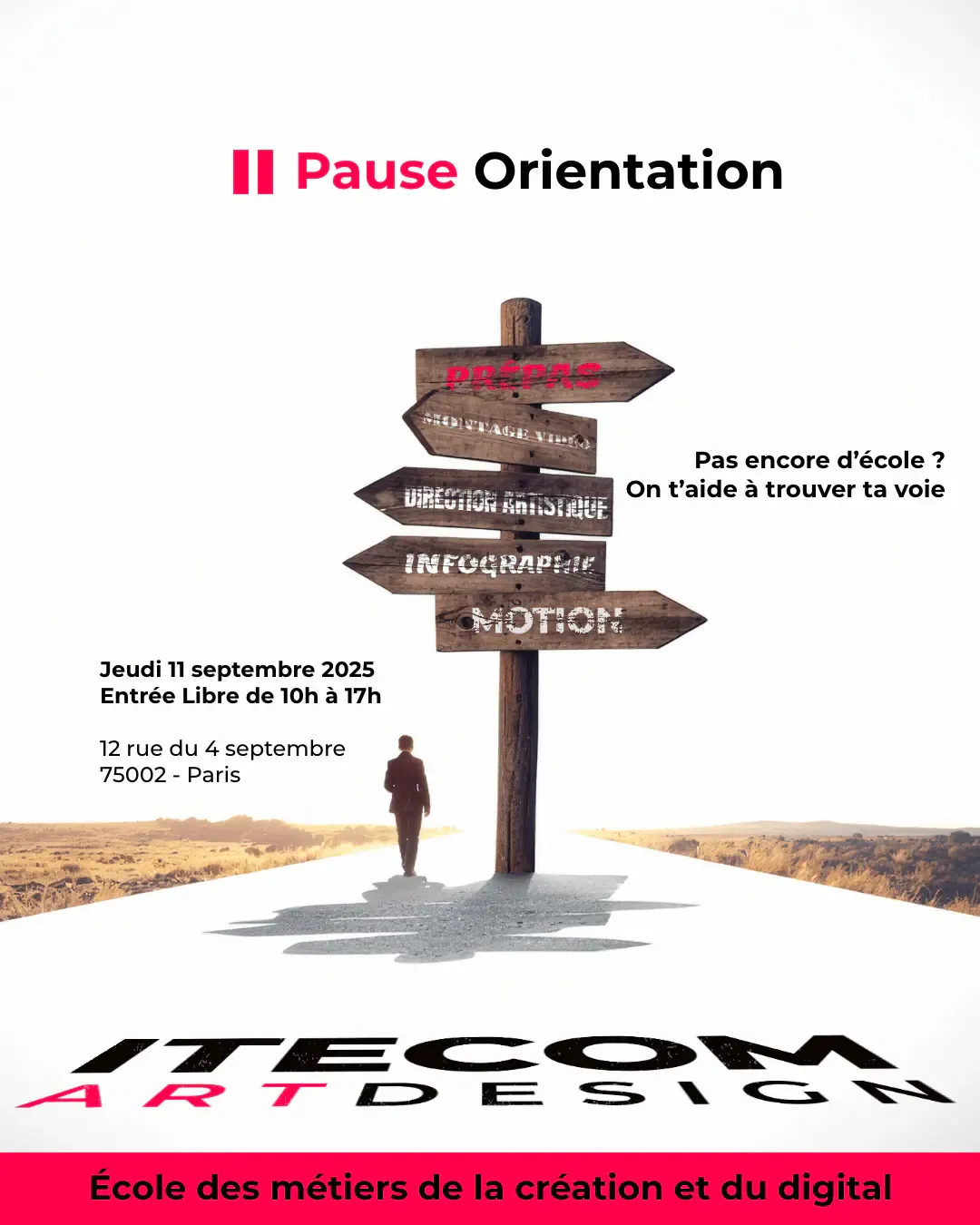 Journée Pause Orientation à ITECOM Art Design, étudiants découvrant les formations créatives et digitales à Paris